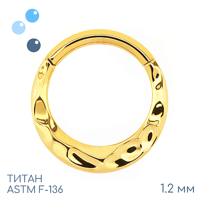 Кольцо-кликер Bagel Incused Gold 1.2 мм (16 G)